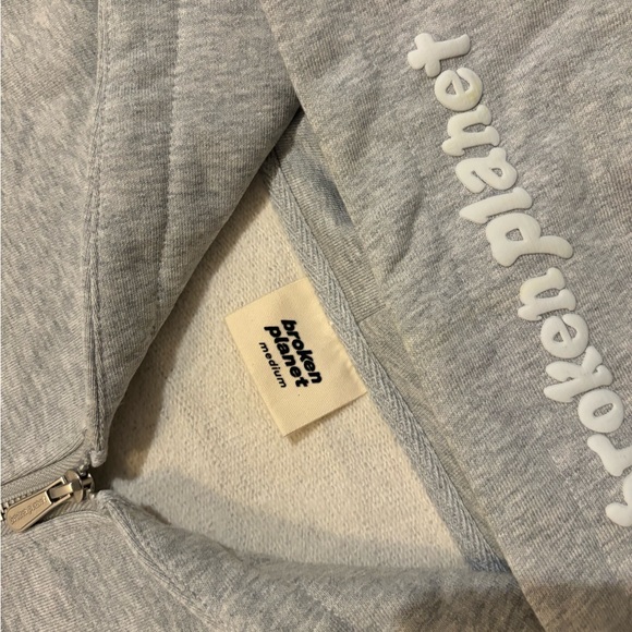 Brand New Broken Planet Zip Up Hoodie - Grey - Picture 6 of 9